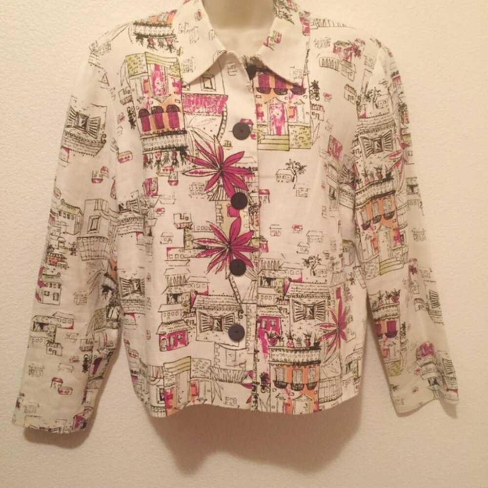 Coldwater Creek  Women's Light Jacket Cute Print Size M